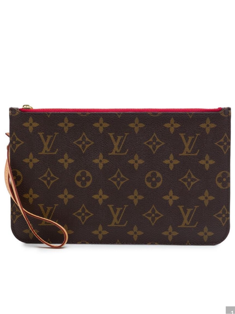 Louis Vuitton Neverfull Pochette Monogram Canvas Wristlet Pouch
